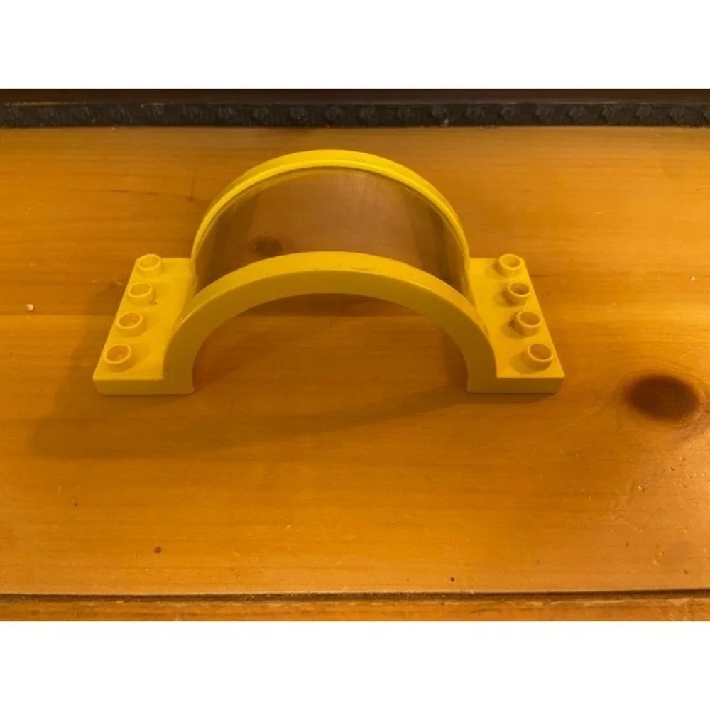 LEGO Duplo Vintage Yellow Bridge Tunnel Arched Canopy Clear Window Part 2 1x4